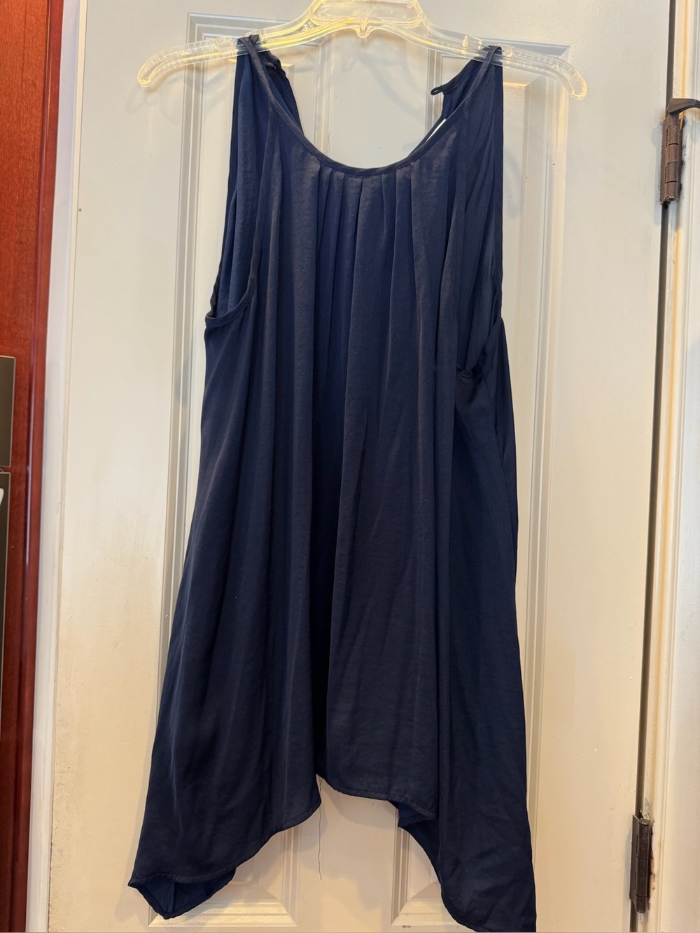 Michael Kors Navy Pleated Swing Tank Top